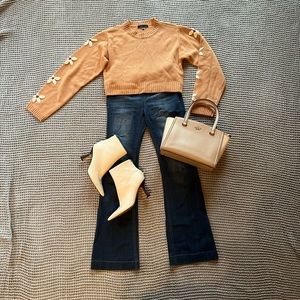 NWOT Blue Blush Knit Cropped Sweater